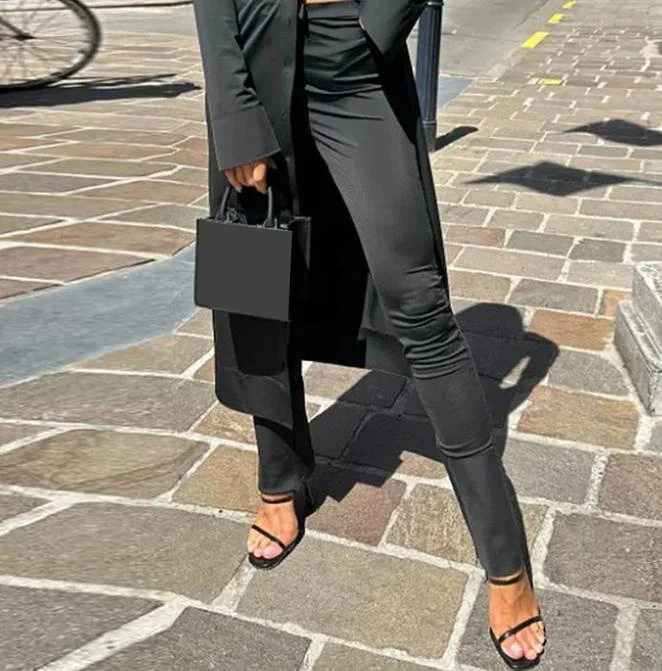 Y2K Clothing Two Pieces Set for Women Autumn 2023 New Fashion Solid Color Long Sleeve Top Casual Slim Fit Pants Set Streetwear