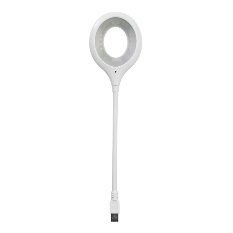 USB LED 책상 램프 테이블 램프 3가지 색상 모드 밝기 디밍이 가능한 사무실 램프 음성 제어 민감한 유연한 링 라이트