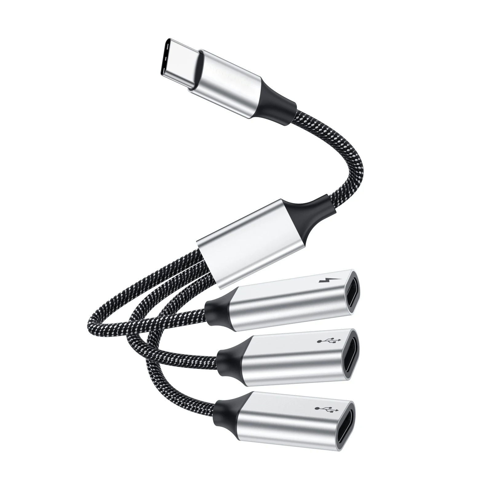 USB C to USB C Female PD 60W Splitter Y Cable Male to 3 USB-C Female Cord Converter for Laptop Mac Xbox One Series X/S PS5