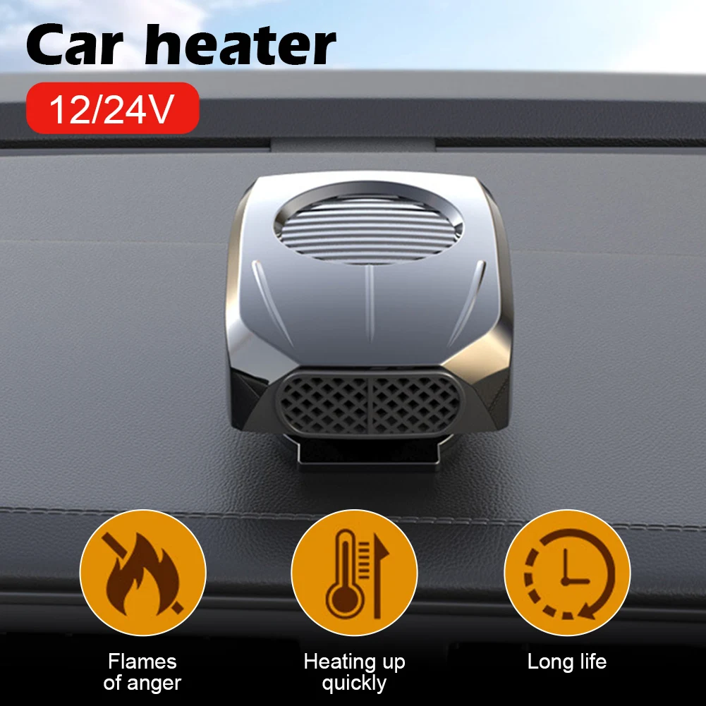 12V 24V Car Heater 2 In 1 Car Windshield Fast Heating Defrost Defogger 360 Degree Rotation Auto Heater for Interior Accessories