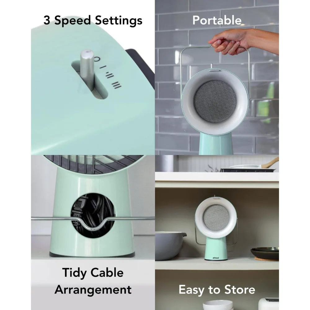 Wired Portable Kitchen Exhaust Fan | Range Hood with 5 Activated Charcoal Air Filters & Stainless-steel Oil Filter，Easy to Clean 3