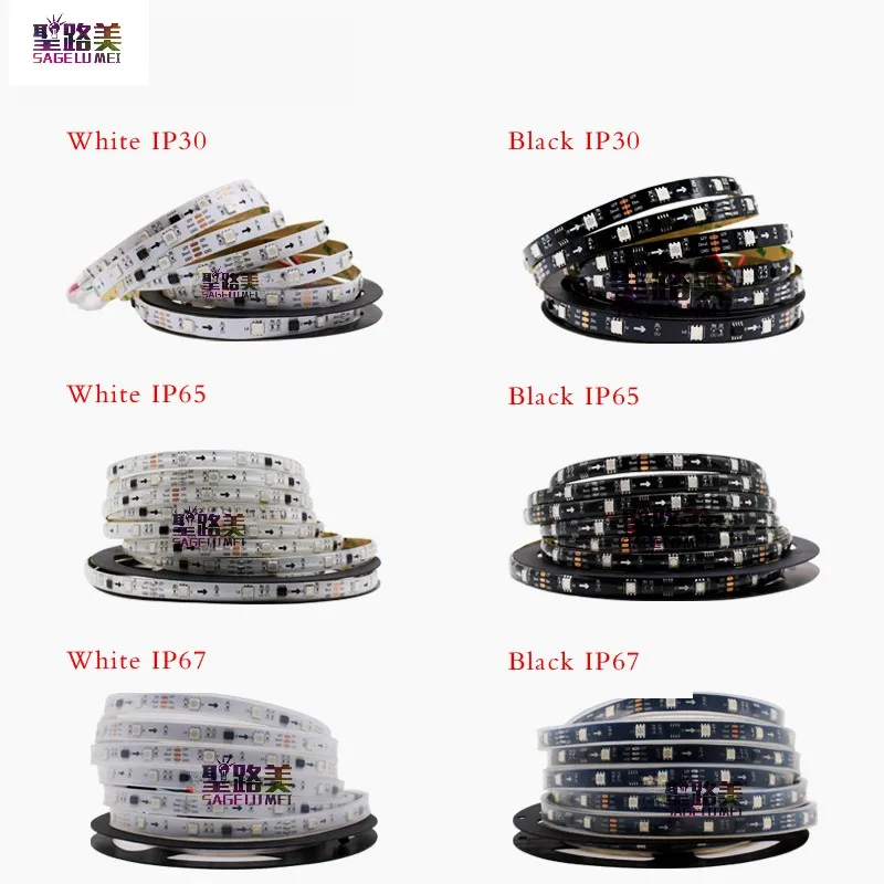

Светодиодная лента RGB, 12 В постоянного тока, 2811 ИС, 5050 SMD, индивидуальные пиксели, фотосветодиоды, 30/48/60/72 светодиода/м, IP30/IP65/IP67, водонепроницаемость 5 м, 150/240/300/360 светодиодов