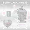 Ballet Style Silver Leather Picture Frames Lovely Kpop Photocard Holder with Pink Ribbon Picture Frame Balletcore for Gir 5