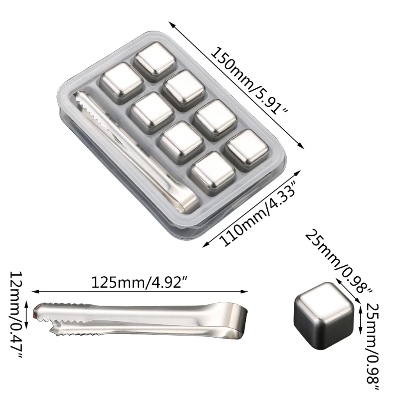 Ice Cubes Stones Reusable Stainless Steel Stones Chilling