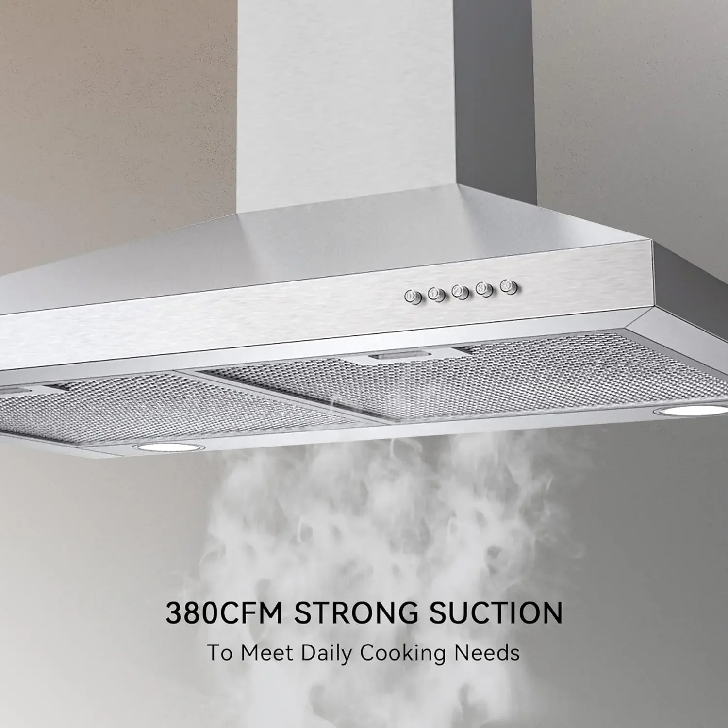 Range Hood 30 inch Stainless Steel, Wall Mount Vent Hood for Kitchen with Charcoal Filter, Range Hoods with Ducted/Ductless 6