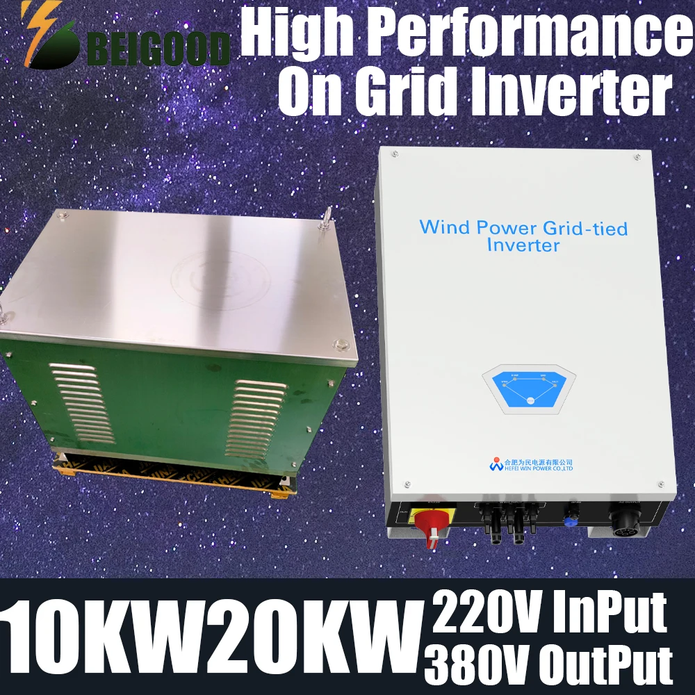 10Kw 20Kw Wind Mppt Power On Grid Tie Inverter Con Sensore Limitatore Onda Sinusoidale Pura 220V Per Generatore Eolico 380V