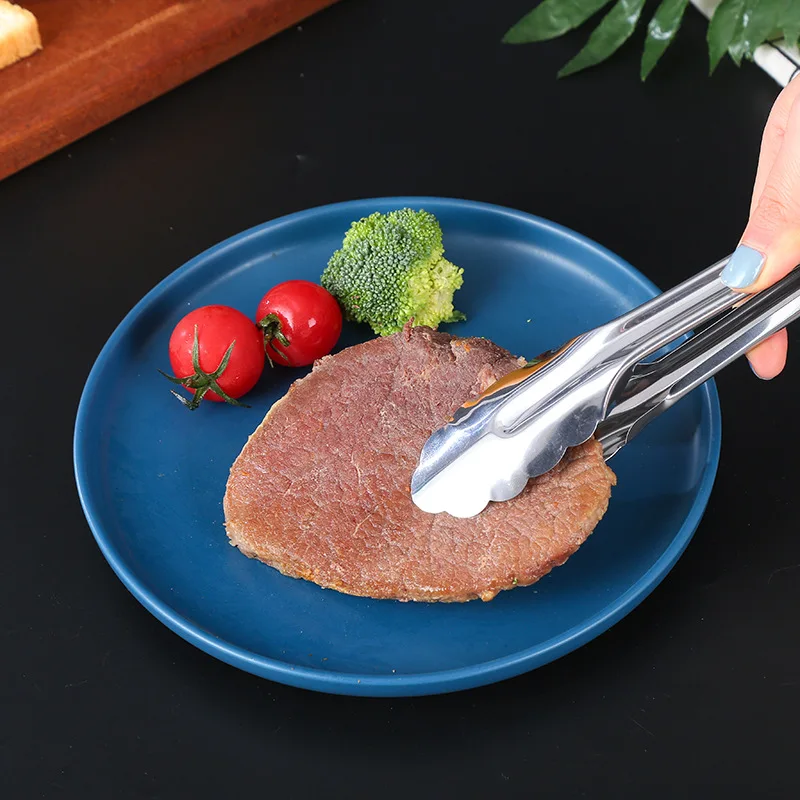 304 Stainless Steel Food Tongs 5-Size Barbecue Steak Bread Clip Vegetables Fruits Salad Buffet Clamp Kitchen Accessories food tongs