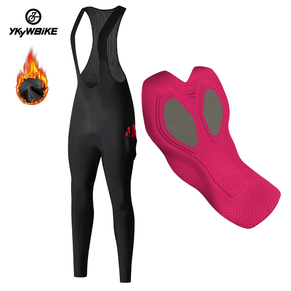 YKYWBIKE-pantalones de ciclismo para mujer, mallas térmicas con almohadilla para bicicleta de montaña, 2