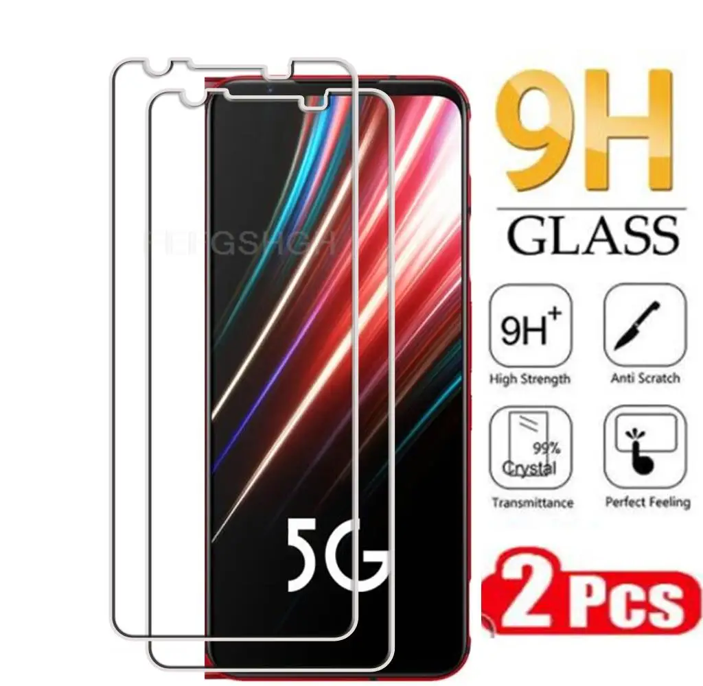 

2PCS Protection Tempered Glass FOR ZTE Nubia Red Magic 5G 5S 6.65" RedMagic NX659J Screen Protective Protector Cover Film