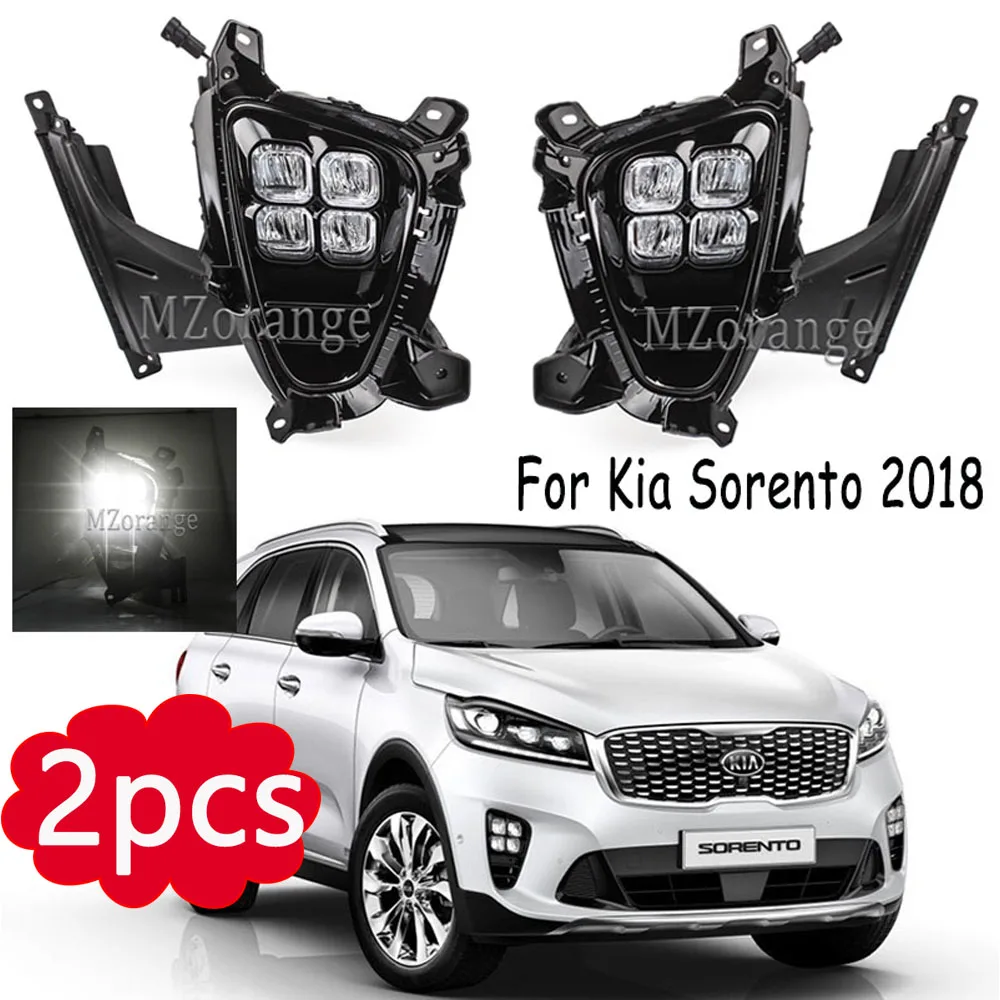 LED Fog Lights For KIA Sorento prime 2018 2019 2020 DRL Daytime Running Light Auto Headlights Car Accessories Parts Body KIT