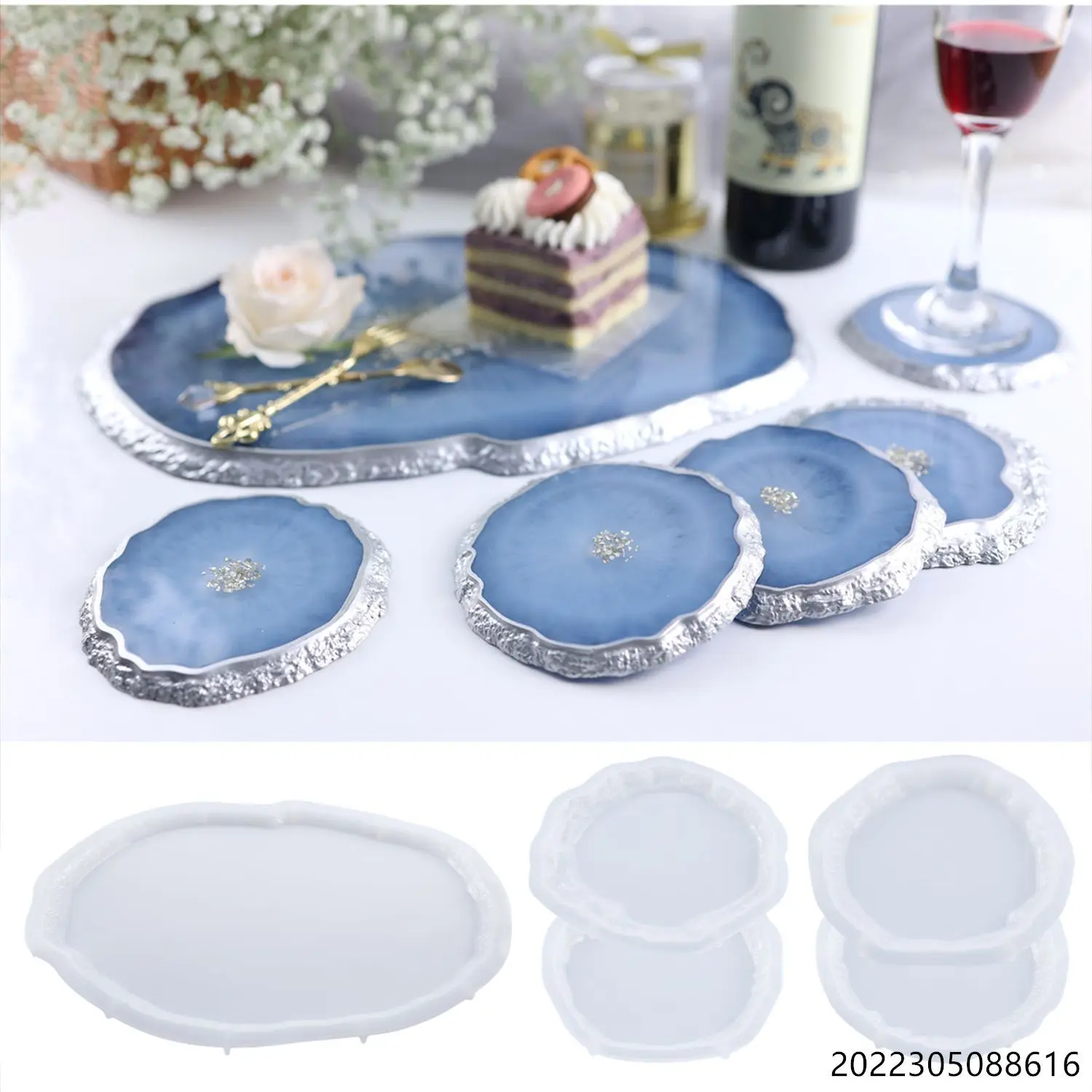 DIY Crystal Epoxy Resin Mold Irregular Oval Tray Coaster Mirror Silicone Mold For Resin Fruit Plate Disc Home Decoration Molds