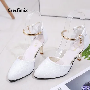 elegant fashion sweet white pu leather stiletto heel shoes for office career women casual street comfort spring summer pump ba38 1