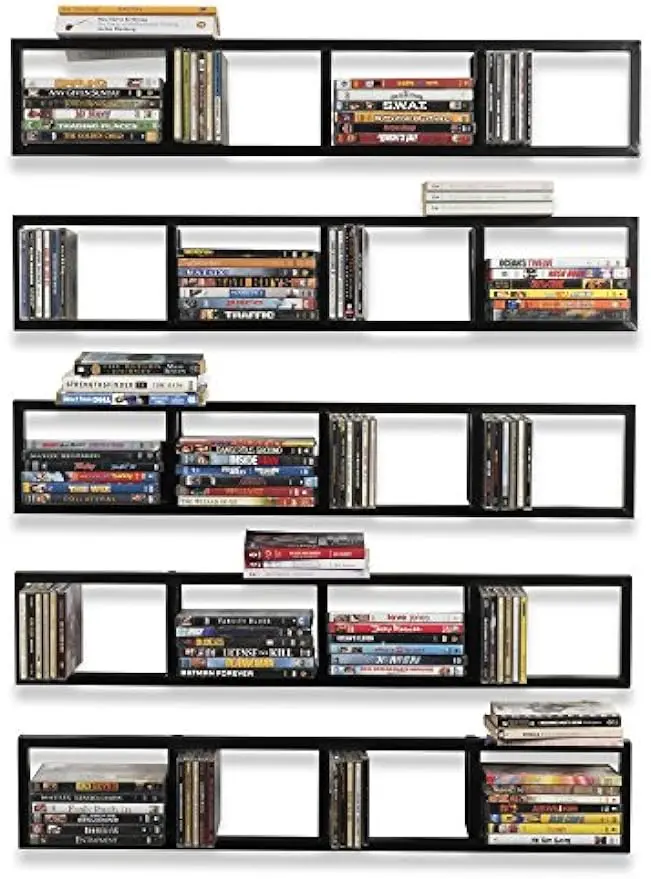 

34 Inch Video Games CD DVD Storage Shelves, Cube Storage Organizer Shelf Set of 5