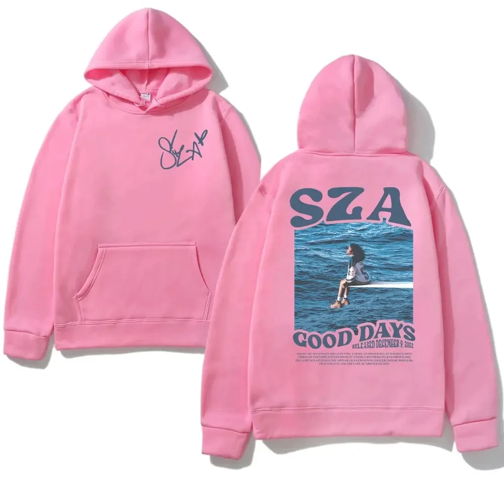 New SZA Music Album Graphic Print Hip-hop Men Women Hooded Sweatshirts Autumn Winter Daily Outdoor Casual Loose Warm Sportswear