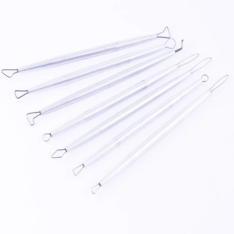 GTCT-0001 Polymer Clay Tools Set - 14 Stainless Steel Heads On Aluminum Handles For Sculpting, Pottery & Carving