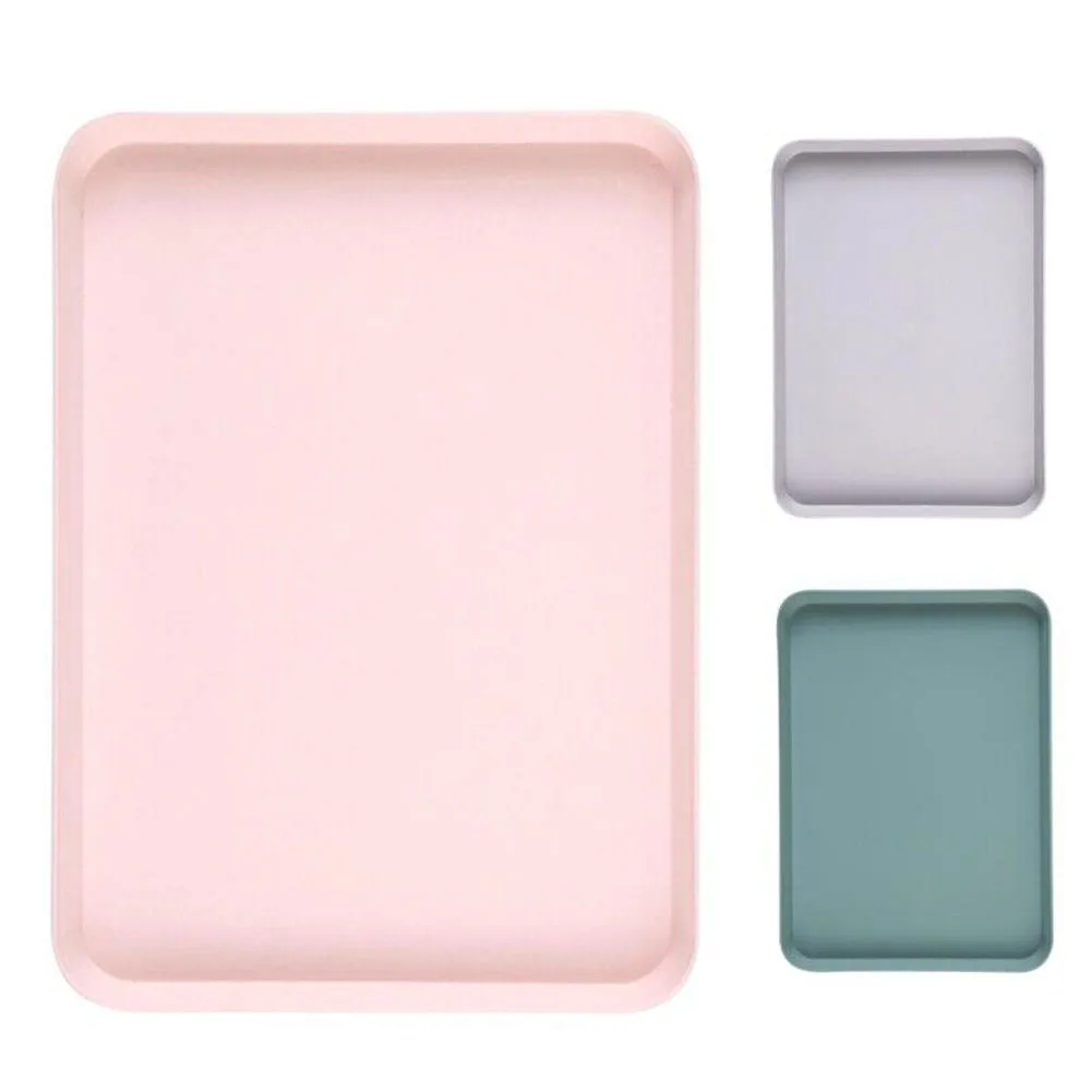 Plastic Serving Tray Kitchen Dining Bar Teaware Tea Trays Rectangular Anti Slip Scratch Resistant PP Plastic Food Serving Dinner Plate 1pc