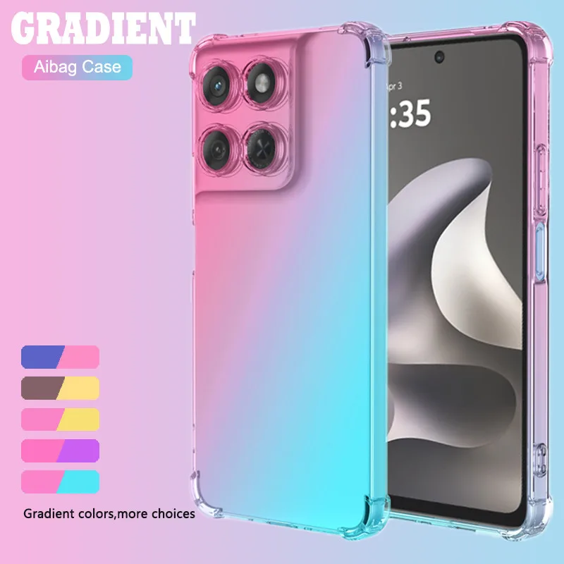 Gradient Shockproof TPU Protective Phone Case - Airbag Design, Durable Back Cover