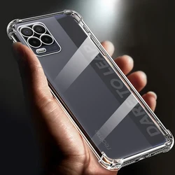 Enhanced Shockproof Transparent Silicone Phone Case - Full Cover with Airbag Protection for Realme 8 5G (Clear)