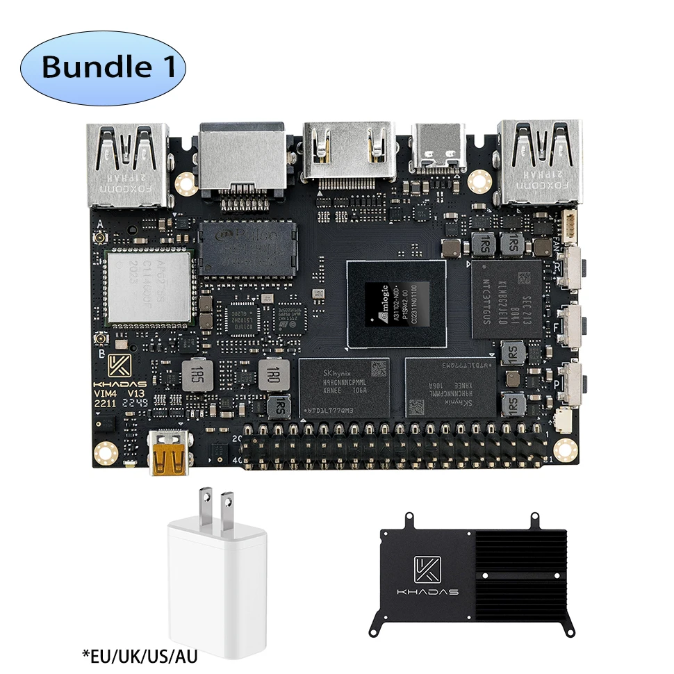 

Khadas New VIM4 Mini PC Computer Amlogic A311D2 Single Board Computer 3.2 TOPS NPU Onboard WiFi & Bluetooth 4K UI and HDMI Input