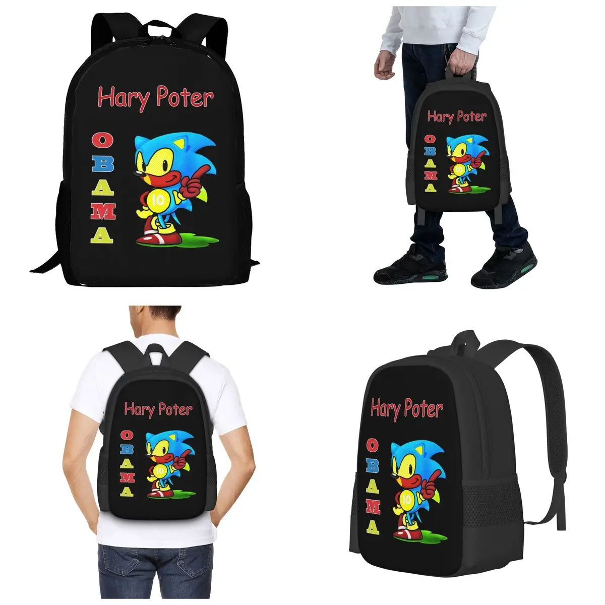 Zaino Obama, zaino per studenti, borsa da scuola, zaino da viaggio per escursioni, per ragazzi e ragazze, borsa a tracolla alla moda - immagine 3