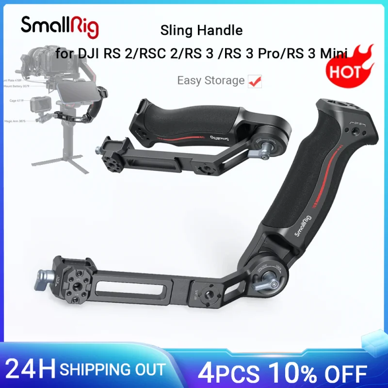 Smallrig Sling Dual Handgrip /Monitor Mount/Nato Morsetto Accessorio Per Dji Rs 2/ Rsc 2 / Rs3/ Rs3 Pro Stabilizzatore Master Kit 3028B