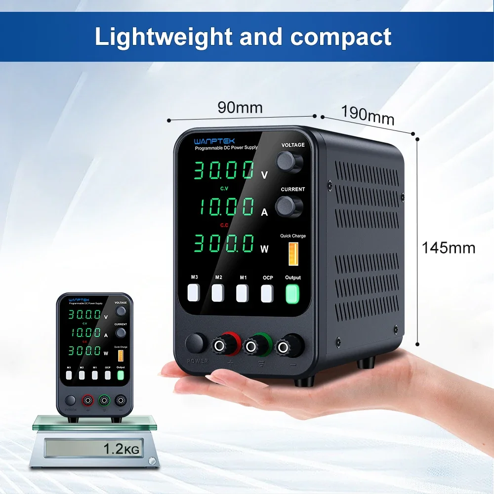 Wanptek 30V 5A 10A 60V 5A 120V 3A Lab DC Power Supply Adjustable Digit Display Memory Function Power Supplies Voltage Regulator