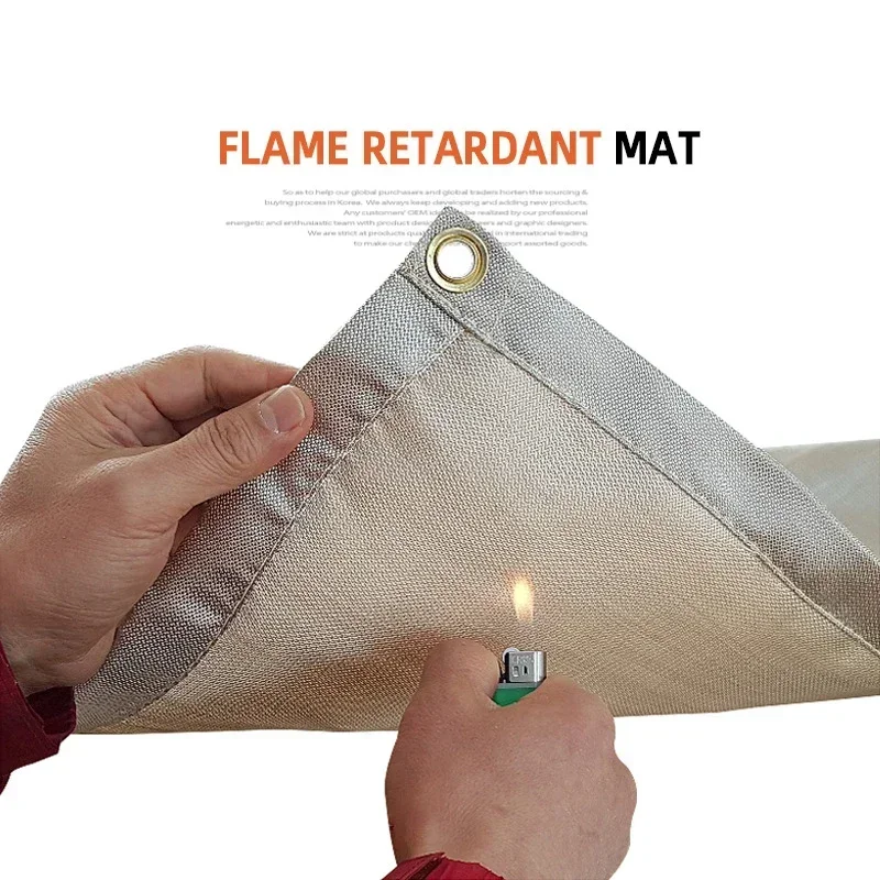 New Outdoor Camping Fireproof Cloth Picnic Barbecue Insulation Mat Flame Retardant High Temperature Fire Blanket Fiberglass Mat 2