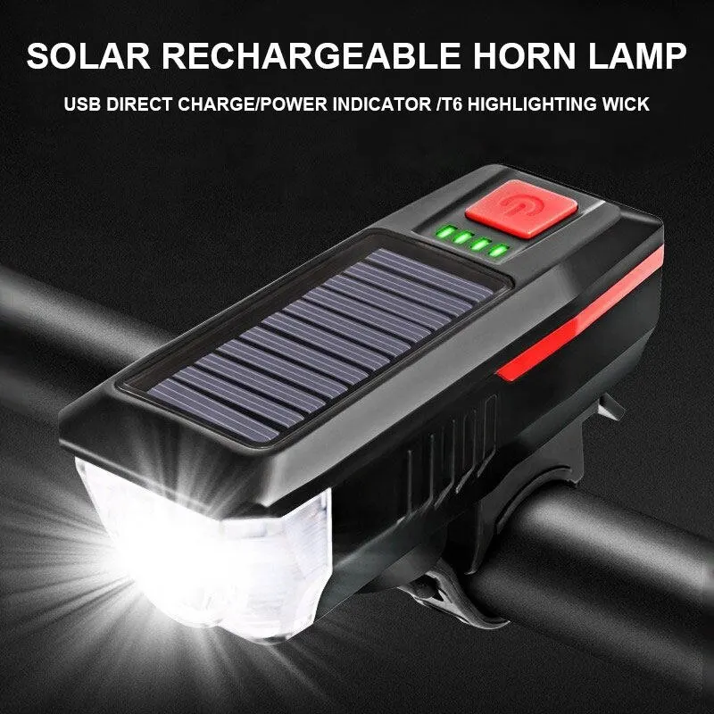 Faro Anteriore Per Bici LED Ricaricabile USB E Solare, Impermeabile Per MTB