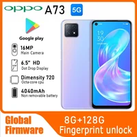 OPPO A73 5G smartPhone Global firmware  MTk Dimensity 720 4030mAh battery google play Rear camera 16MP used phone