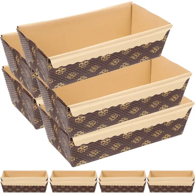 25 Pcs Baking Trays Cake Paper Chiffon Cups Cardboard Loaf Pans for Coffee Liners Mini 6