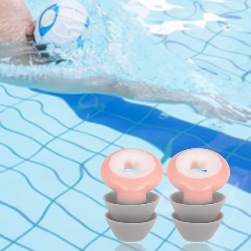 

Swim Pool Reusable Silicone Earplugs Waterproof Swimming Ear Plugs Ear Protection for Surfing Diving Showering Water Sports