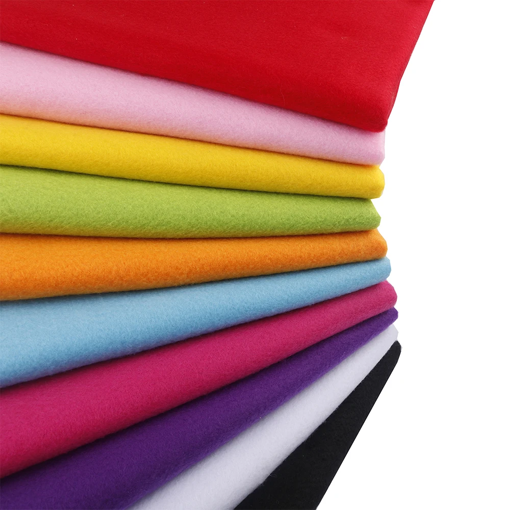 2mm Thick Solid Color Polyester Non-Woven Soft Felt Fabric for Children Handmade DIY Sewing&Quilting Dolls Toy Crafts Material