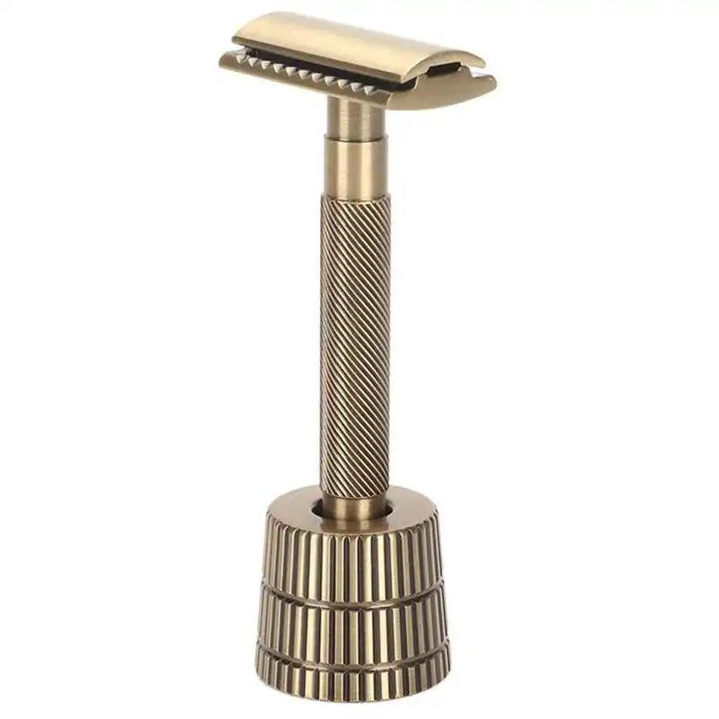 

Metal Manual Beard Trimming Tool Double Edge Manual Beard Trimmer Portable Alloy Prevent Slip Vintage with PU Leather Cover for