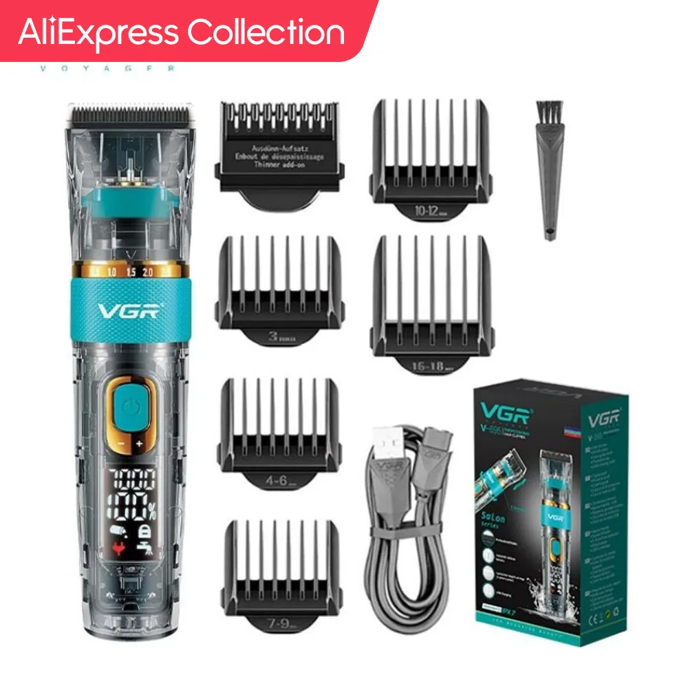 Aliexpress Collection Vgr Tagliacapelli Tagliacapelli Trasparente Tagliacapelli Impermeabile Ad Alta Velocità Ricaricabile Con