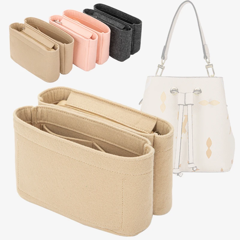 

For NeoNoe BB Bucket Women Luxury Bags Felt Insert Organizer Makeup Handbag Liner Storage Travel Inner Purse Cosmetic Shaper