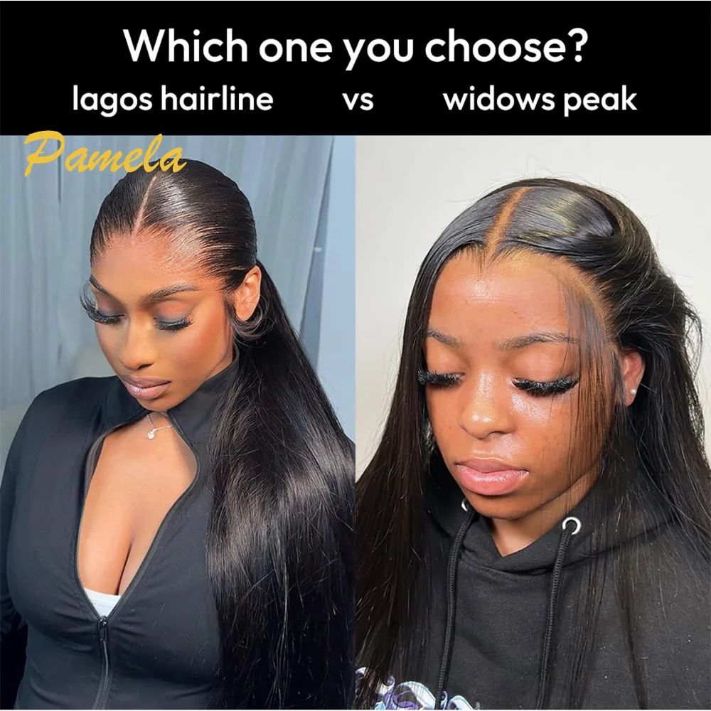 Lagos Hairline 13x6 Invisible Lace Front Wig Human Hair Silky Straight with Bleached Knots Brazilian Hair Glueless Wig For Women