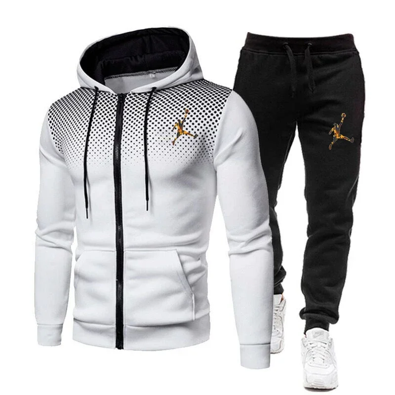 High Quality Fall Winter Fleece Warm Men's Clothing Tracksuit Hoodies SweatPants Two Piece Sets Suit Fashion Trend Sportswear zogaa 2020 men s sets clothes hoodies and pants 2 piece set warm ladies printed mens outfits matching suit man tracksuit