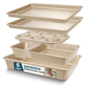 6 Piece Nonstick Stackable Bakeware Set 1