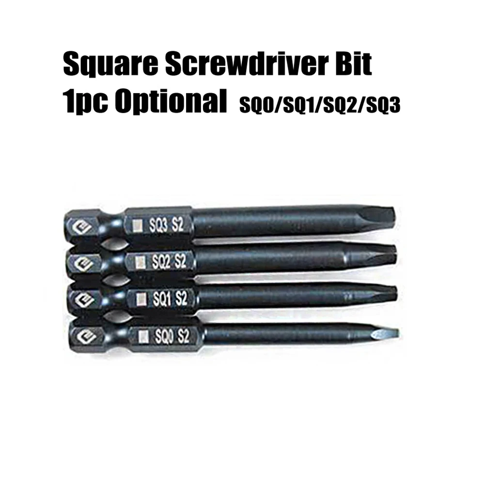 65mm Sq0 Sq1 Sq2 Square Head Screwdriver Bits Set Hex Shank