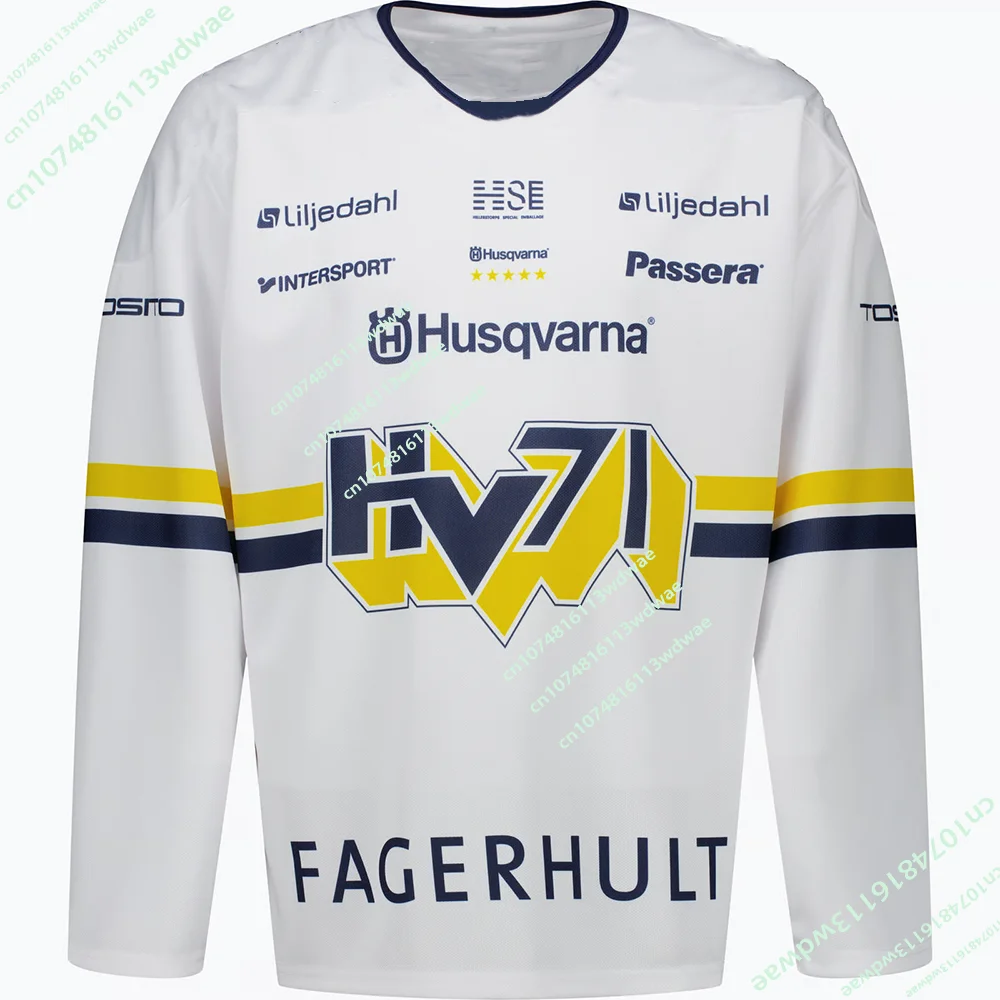 2026 새로운 도착 스웨덴 SHL 하키 저지 3D 프린트 유니섹스 티셔츠 HV71 스포츠 하키 퀵 드라이 남성 키즈 플레이어 긴팔