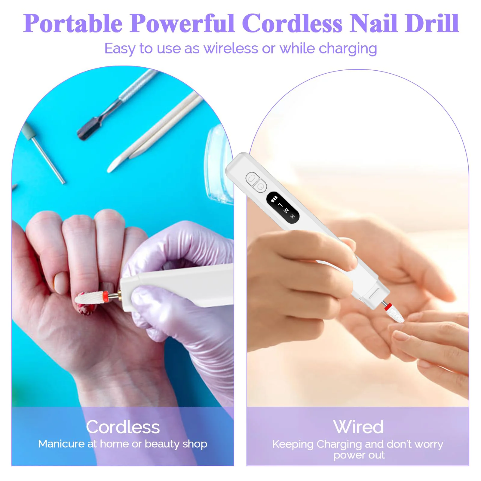 Electric Nail Polisher Drill Bits Professional Nails Grinding Polishing Dead Skin Removal Art Sanding File Pen Manicure Machine 3