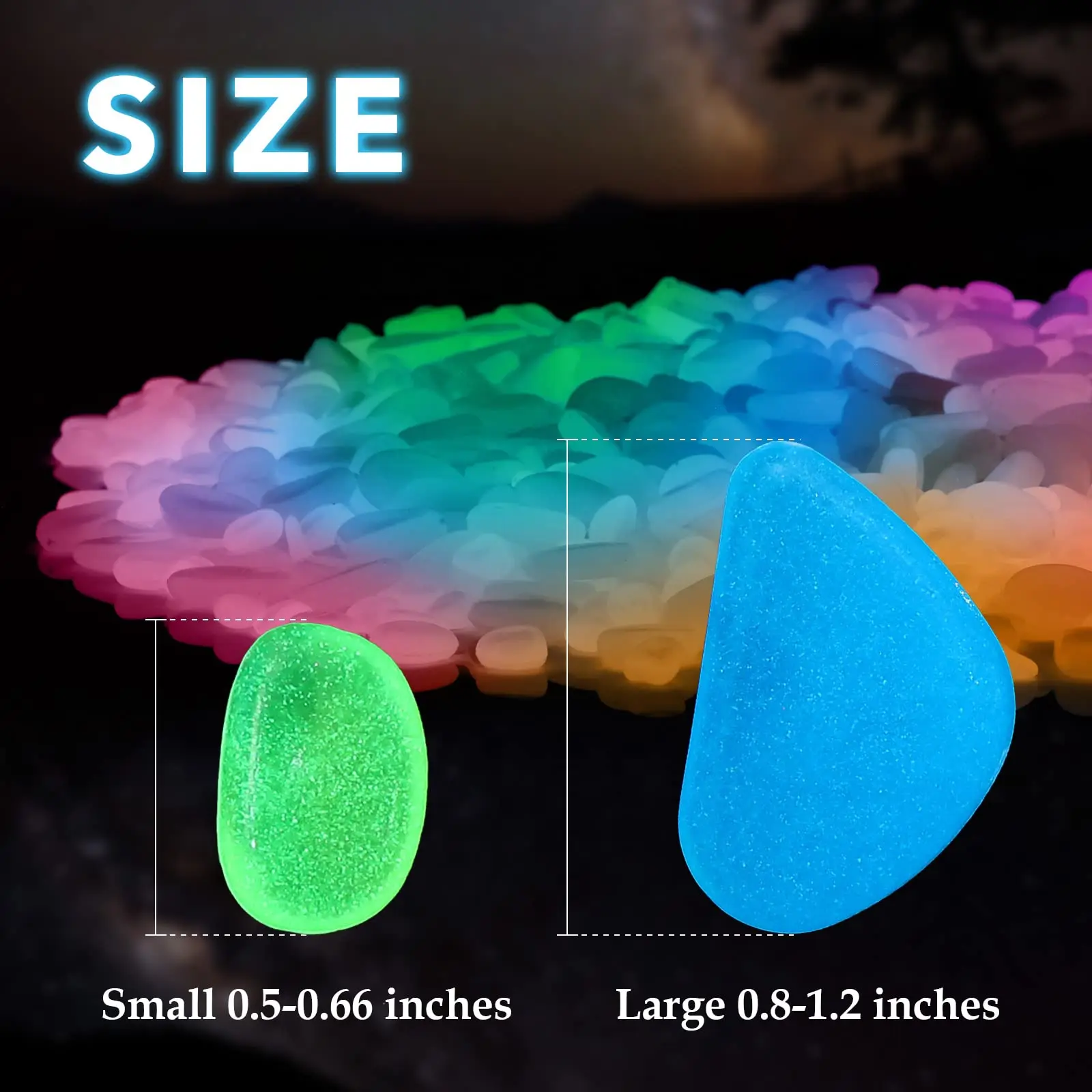 50/100/200pcs Luminous Glowing Pebbles Stones Rocks for Indoor Outdoor Decorations Garden Lawn Yard Potted Plant Flower Bed Fish glow stones decorative stones