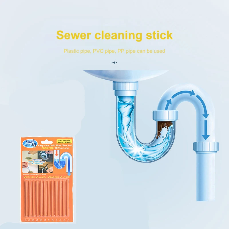 

12Pcs Sewer Dirt Dredging Cleaning Stick Cleaning Pipe Debris Decontamination Cleaner Kitchen Bathroom Kitchen Sink Tools