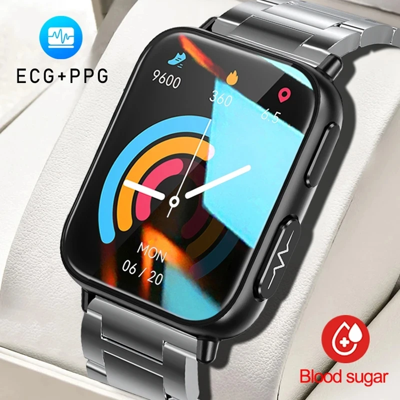 

2023 Non-invasive Blood Sugar Smart Watch ECG Monitoring Blood Pressure Body Temperature Smartwatch Men IP68 Waterproof Watches