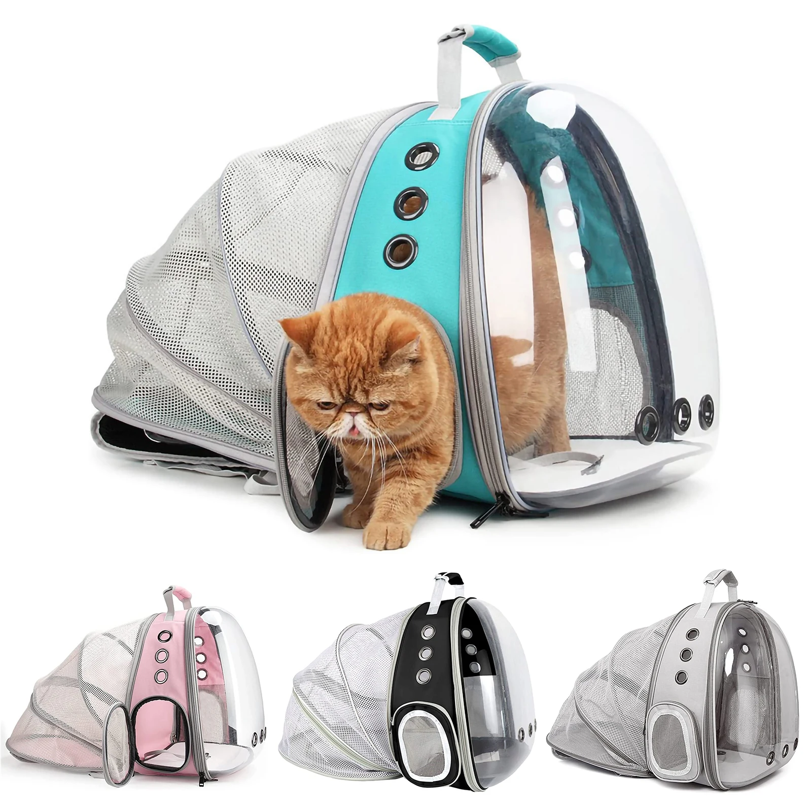 

Расширяемый Рюкзак-переноска для кошек, большая прозрачная переноска для домашних животных, дорожный рюкзак в виде пузырьковой капсулы, Высококачественная дорожная сумка для домашних животных