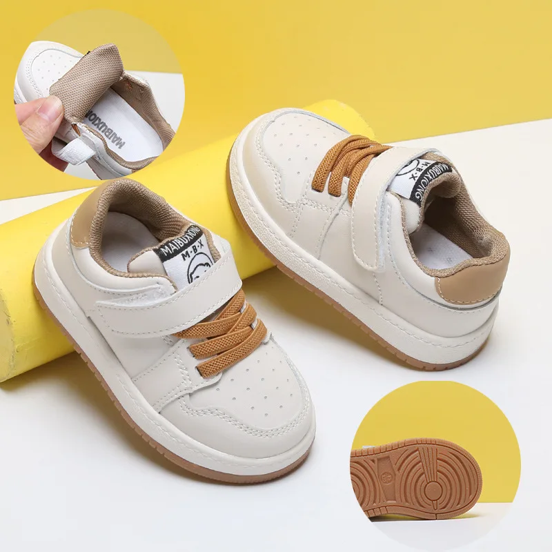 Spring New Baby White Shoes Girls Baby Children Soft Soled Walking Shoes Boys Sports Shoes Children's Board Shoes