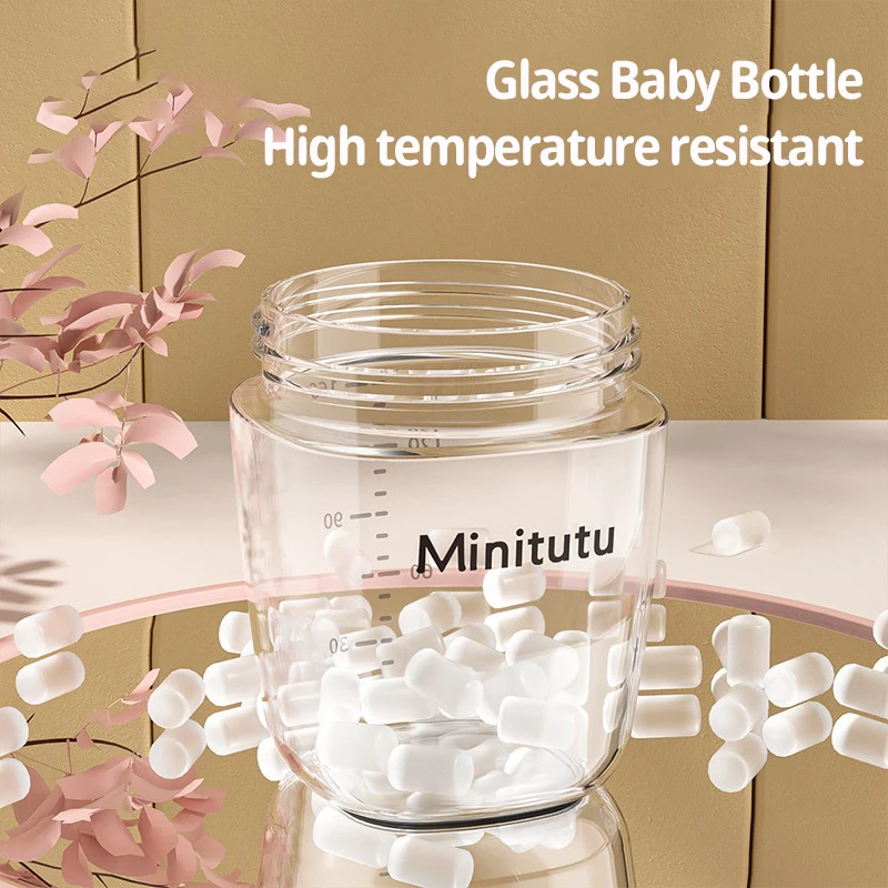 Silicon Glass milk bottle 160/240ml Wide caliber Newborn babies 0 to 6 months Anti-Colic Anti-choking