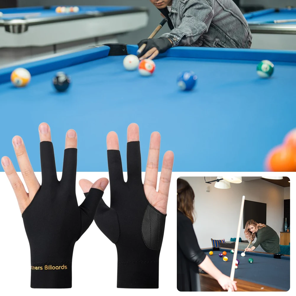 Billiards Glove Left Hand Snooker Billiard Glove Anti-Slip Elasticity Gloves Billiard Supplies Open Three Finger Accessory
