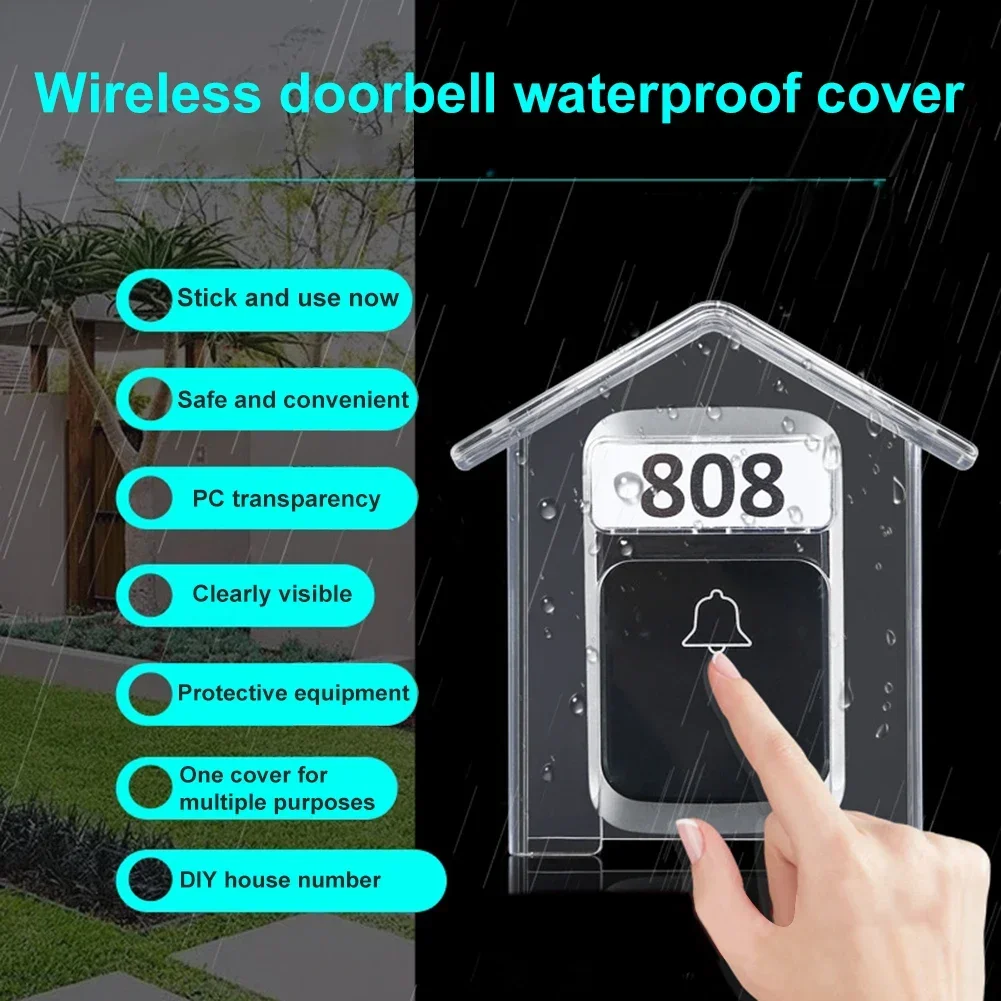 Wireless Doorbell Waterproof Cover Outdoor Transparent Rain Cover Protective Box