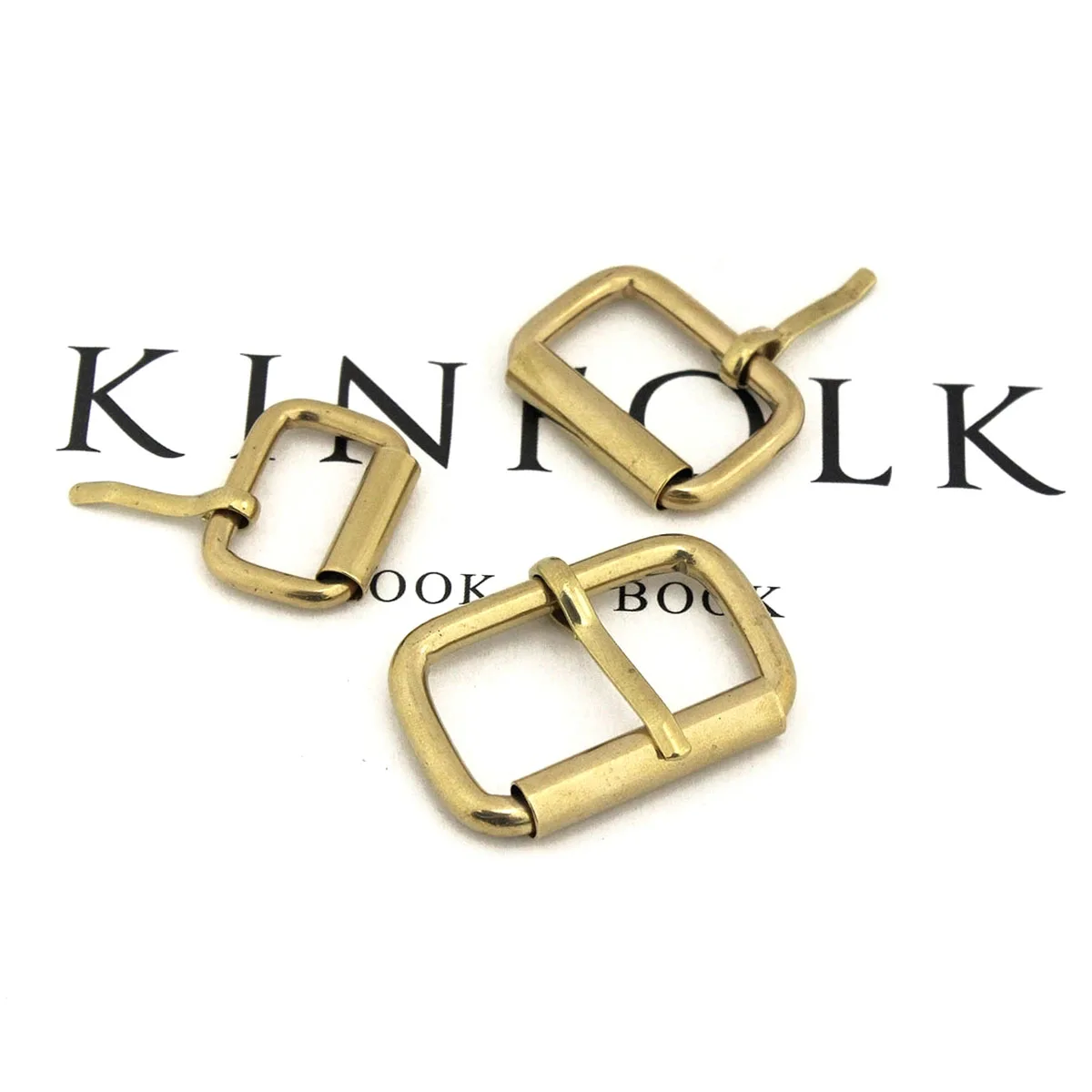 8pcs Brass Metal Heel Bar Buckle End Bar Roller Buckle Rectangle Single